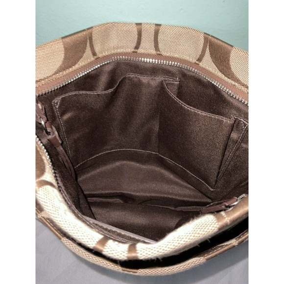 Coach Brown/Beige Signature File Canvas Crossbody Bag EUC - Picture 10 of 13